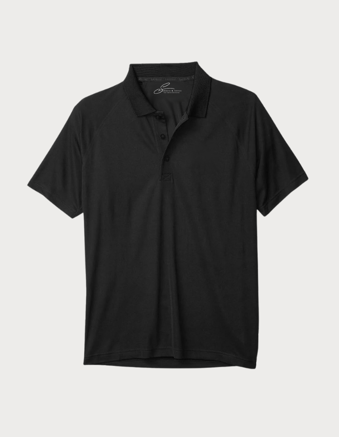 Black polo shirt